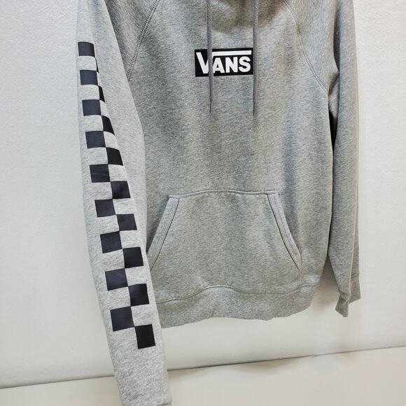 Vans Hoodie Sweatshirt Mens Small Pullover Versa Gray Black Checkerboard Skate - Picture 6 of 12